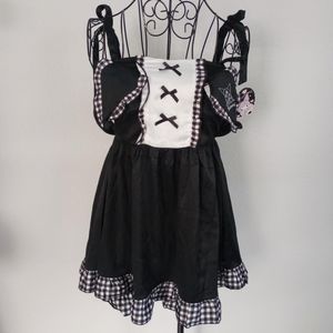 Sanrio Kuromi Black Gothic Slip Dress Set